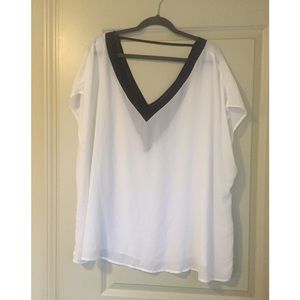 White and Black Dolman Blouse